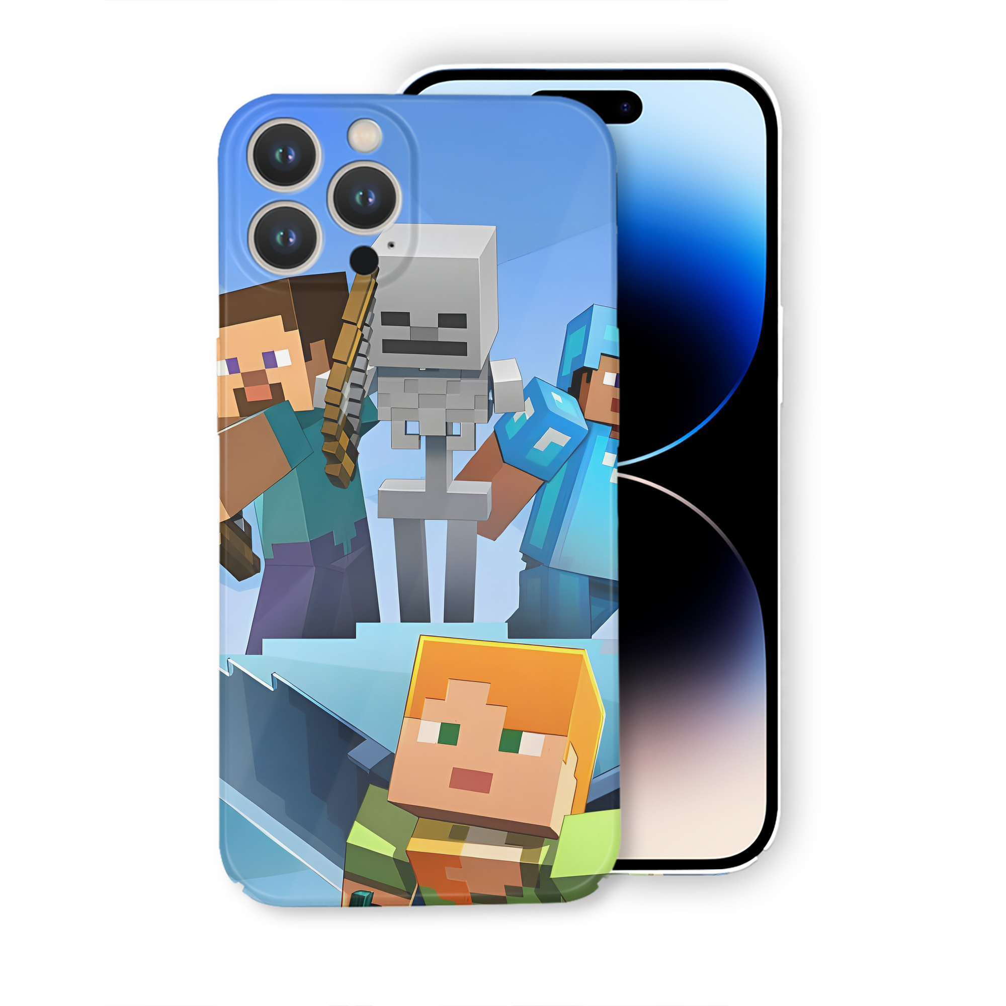 （画像用） マインクラフト ブロックの世界 Minecraft MC Block world 【iPhone 14シリーズ対応】ハードケース